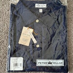 Peter Millar Solid‎ Performance Jersey Polo Sz XL Blue Cal Berkeley Golden Bears